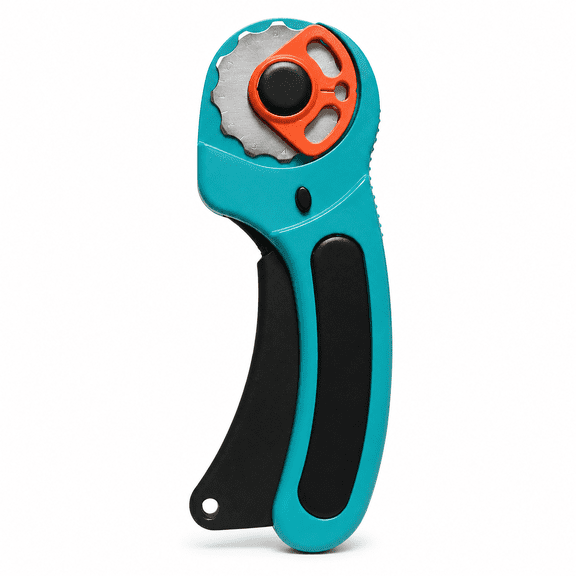 45mm Rotary Fabric Cutter Wheel Knife Ergonomic Safety Lock Rolling Cutter Tool for Elastic Bands Fabric Carpet Leather Sewing Craft Cutting Tool Right & Left Hand Use