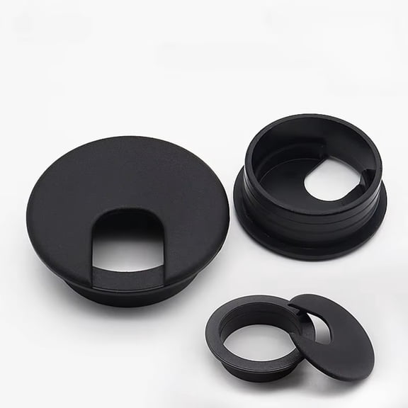 45mm Round Desk Cable Grommet Cover Cross Shape Wire Hole Plug Plastic Table