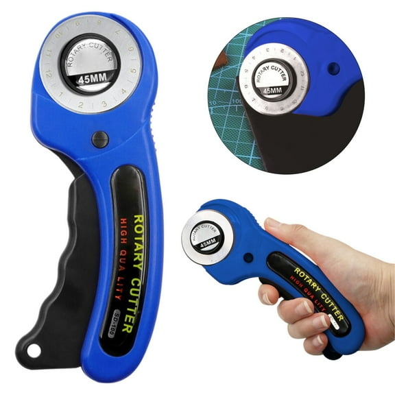 45mm Round Wheel Rotary Cutter, Fabric Cutter, Roller Cutter for Fabric, Sharp Stainless Steel Blade for Quilting, Sewing & Fabric Cutting