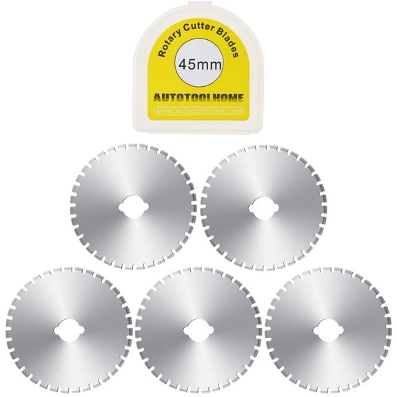 45mm Skip Stitch Rotary Cutter Blades Perforating Blades for Fabric Paper 5 Pack With Storage Case