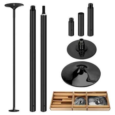 45mm Spinning/Static Pole - Adjustable Height, Heavy-Duty Steel, Portable for Home Fitness