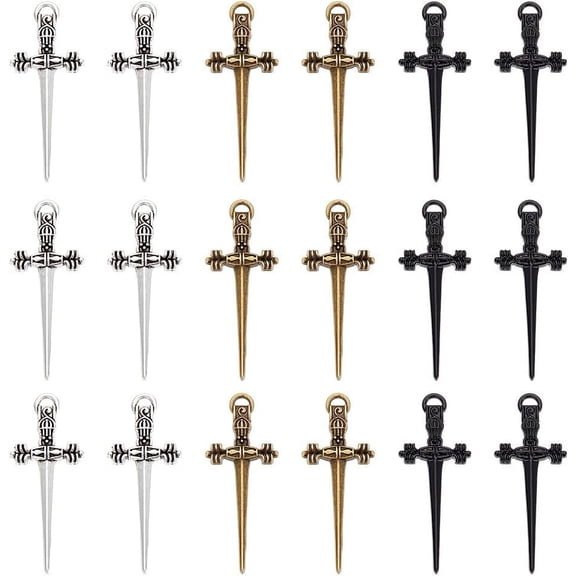 45pcs 3 Colors Pendants 34.5mm Long Alloy Big Connector Pendants Tibetan Styles Charms Metal Charms for DIY Necklace Bracelets Jewelry Making Colorful DIY