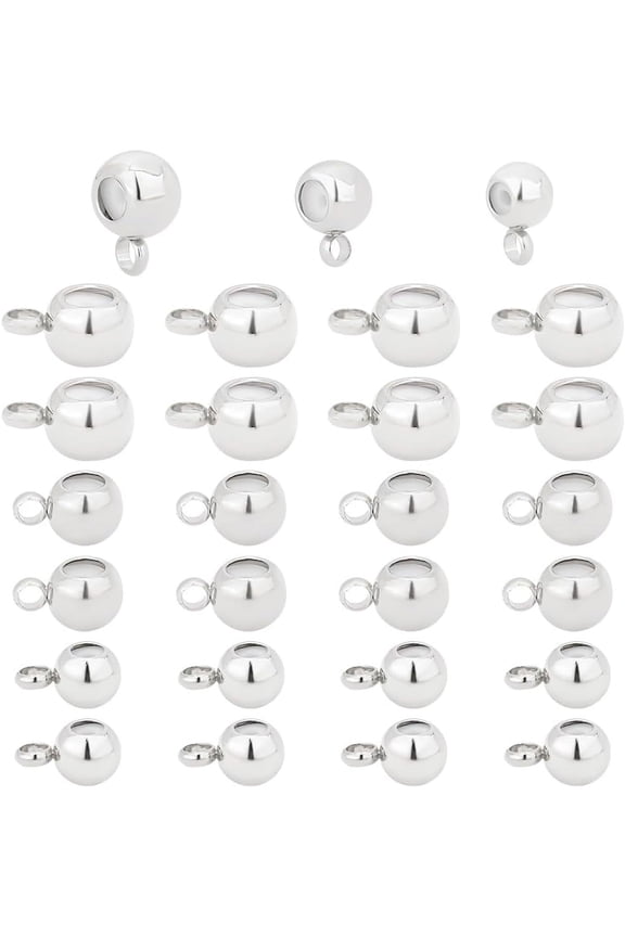 45pcs 3 Sizes Stop Beads 925 Sterling Silver Plated Spacer Beads Metal Slide Stopper Beads Locator Rings Pendant Beads Brass Tube Beads for Necklace Bracelet