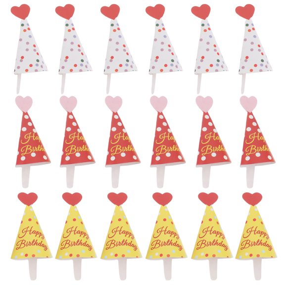 Assorted Color Cake Toppers with Exquisite Shapes for Decorative Use and Party Supplies Paper 45pcs