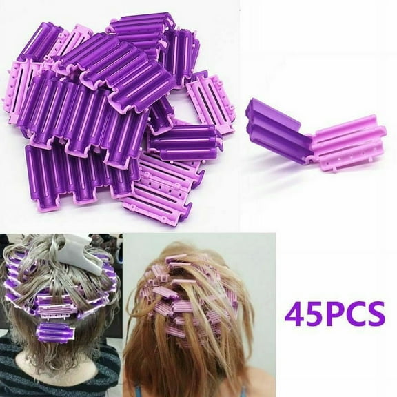 45pcs Hair Rollers Root Fluffy Clamps Wave Perm Rod DIY Corn Clips Corrugation
