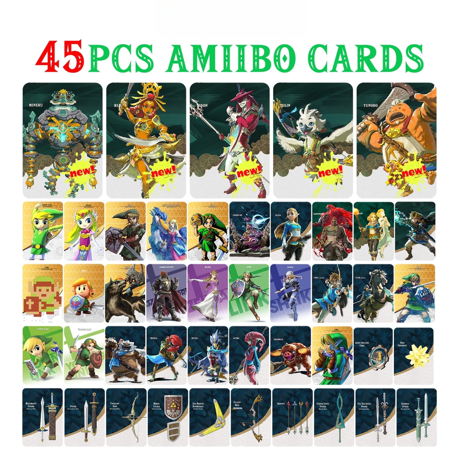 45pcs/set BOTW TOTK amiibo Zelda Tears of the Kingdom Large Card