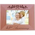 thumbnail image 1 of 45th Anniversary - Natural Alder Wood Engraved Tabletop/Hanging Photo Picture Wedding Memory Frame, 1 of 1