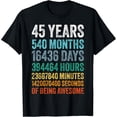 thumbnail image 1 of 45th Birthday Decoration Men 45yr 45 Year Old Birthday T-Shirt100% cotton, 1 of 6