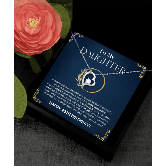 45th Birthday Gift Necklace, Solitaire Crystal Necklace, 45th Birthday Gift Necklace For Dad, Mom, Happy 45th Birthday Gift