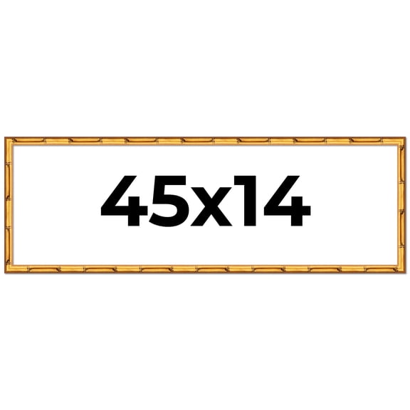 45x14 Frame Gold Bamboo Picture Frame - Complete Modern Photo Frame Includes UV Acrylic Shatter