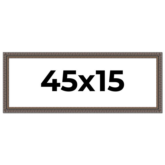 45x15 Frame Black Feather Payton Ornate Solid Wood Picture Frame Width 1.75 Inches | Interior Depth