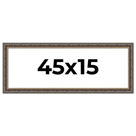 45x15 Frame Black Real Wood Picture Frame Width 2 inches | Interior Frame Depth 0.5 inches | Fitz