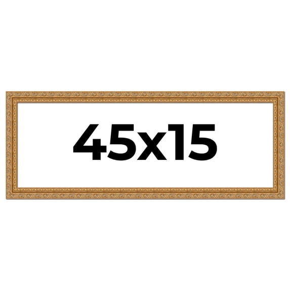 45x15 Frame Gold Ornate Solid Wood Picture Frame | 2 Inch Moulding Width | Firman Traditional Photo