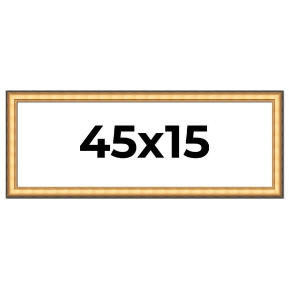 45x15 Frame Gold Plein Aire Solid Wood Picture Frame Width 2 Inches | Interior Frame Depth 0.5