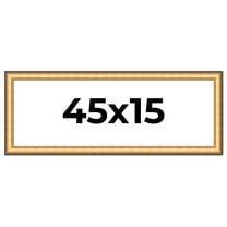 45x15 Frame Gold Plein Aire Solid Wood Picture Frame Width 2 Inches | Interior Frame Depth 0.5