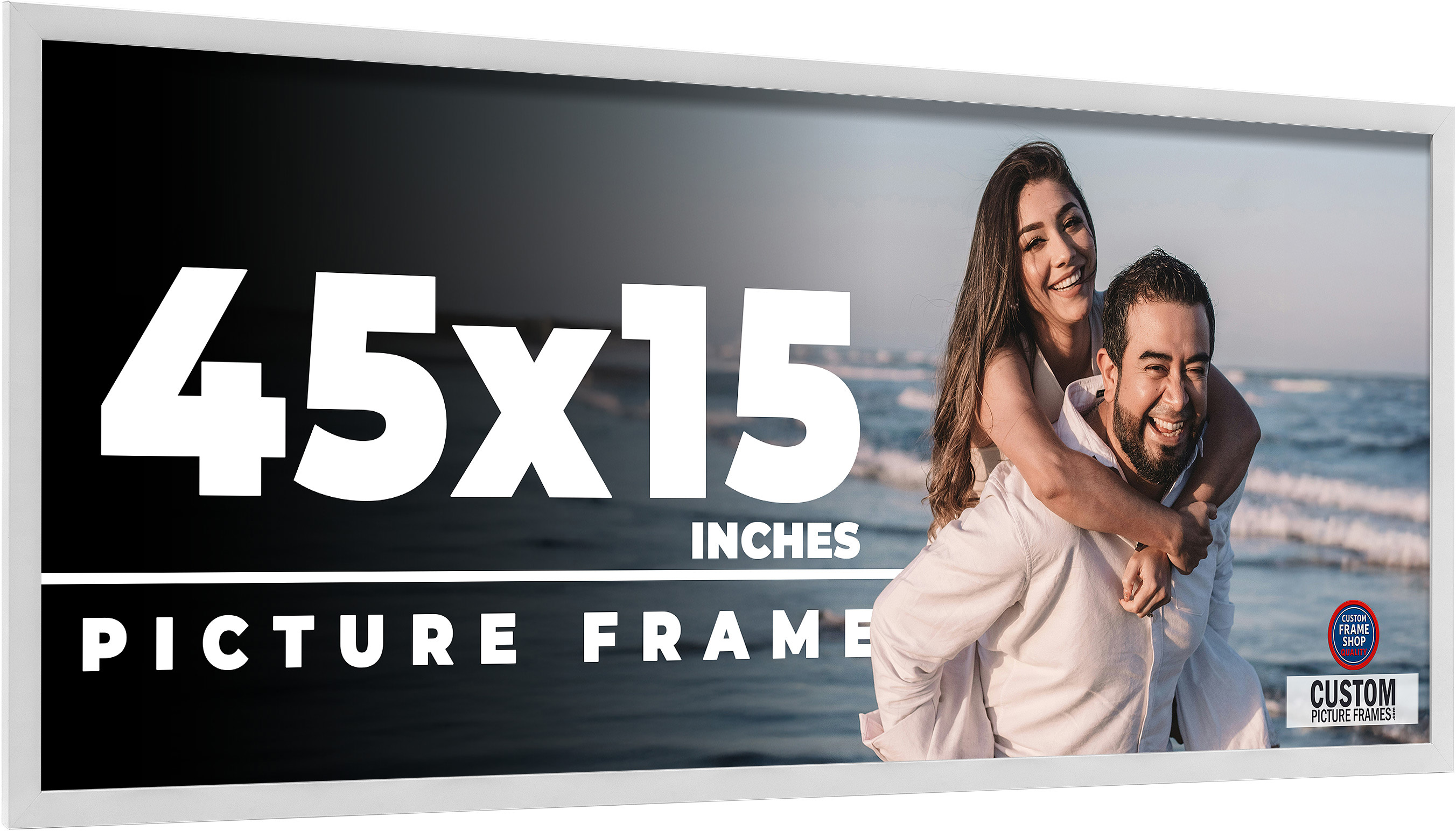 45x15 Frame White Real Wood Picture Frame Width 0.75 inches | Interior ...