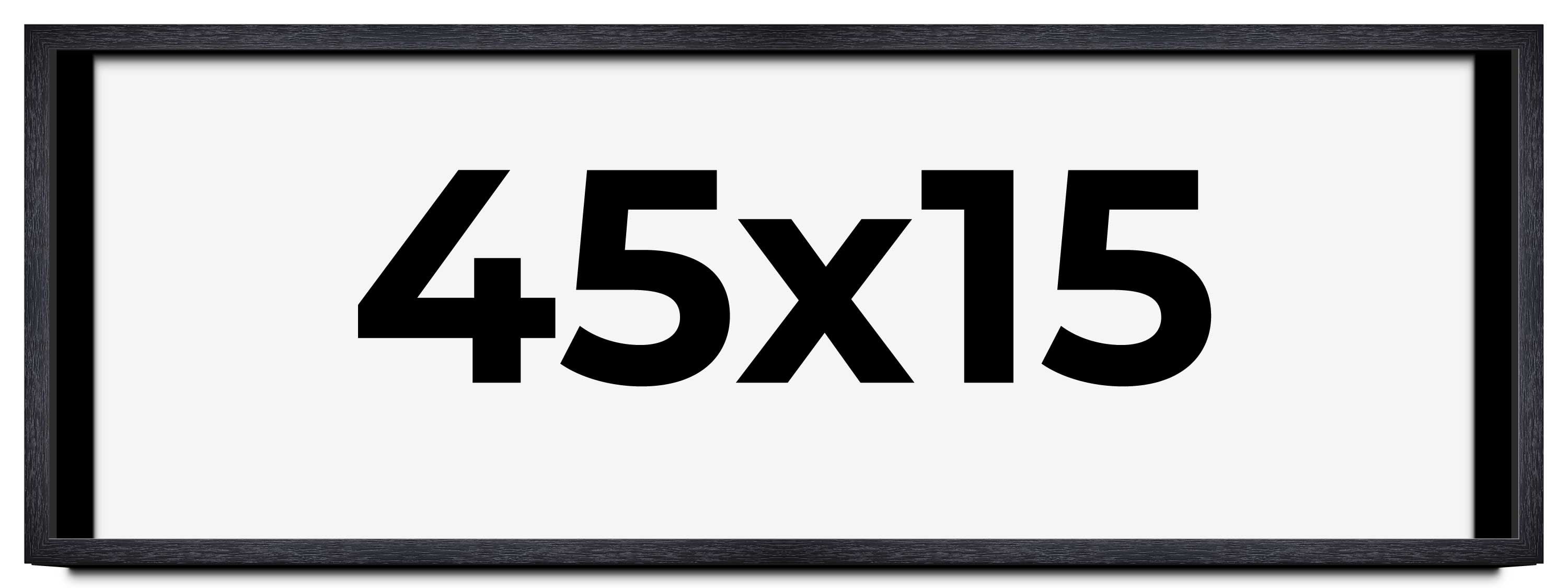 45x15 Shadow Box Frame Black | 1 Inches Deep Real Wood Farmhouse Shadowbox Display Frame | UV