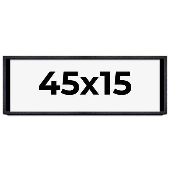 45x15 Shadow Box Frame Black | 1 Inches Deep Real Wood Farmhouse Shadowbox Display Frame | UV