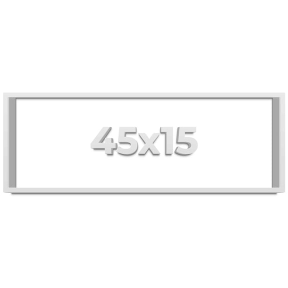 45x15 Shadow Box Frame White | 2 Inches Deep Real Wood Contemporary Shadowbox Display Frame | UV
