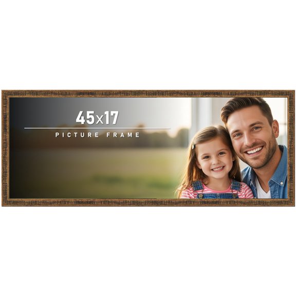 45x17 Frame Gold Picture Frame - Complete Modern Photo Frame Includes UV Acrylic Shatter Guard