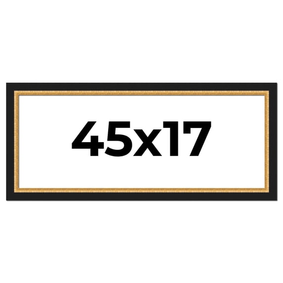 45x17 Frame Gold Real Wood Picture Frame Width 2.25 Inches | Interior Frame Depth 0.5 Inches |