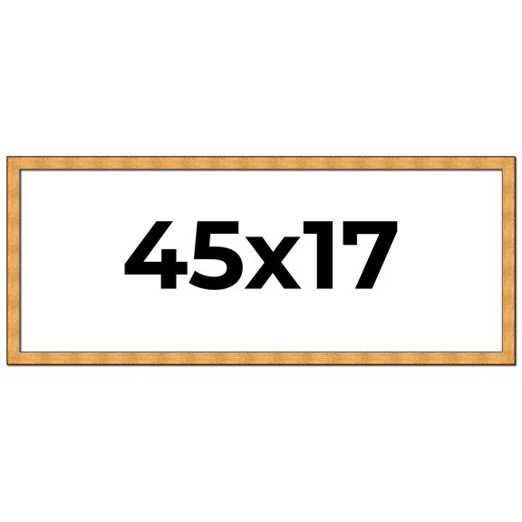 45x17 Frame Gold Rustic Solid Wood Picture Frame | 1.25 Inch Wide Moulding | Rustique Gold