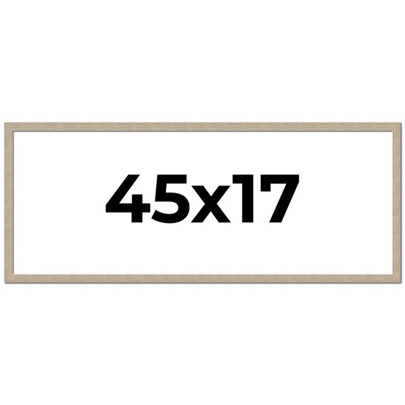 45x17 Frame Grey Solid Wood Picture Frame Width 1 Inches | Interior Frame Depth 0.5 Inches |