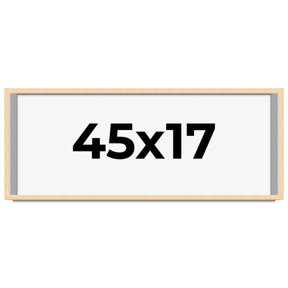 45x17 Frame Natural Wood Picture Frame | 0.75 Inch Moulding Width | with UV Acrylic Plexiglass,