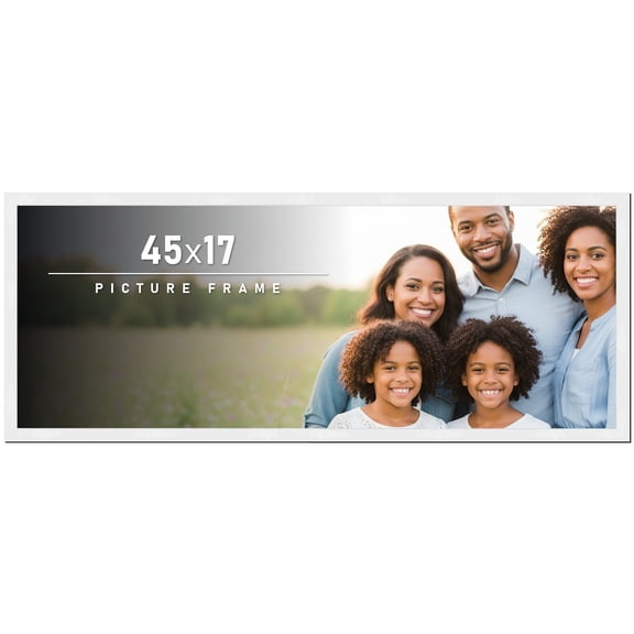 45x17 Frame White Solid Wood Picture Frame Includes UV Acrylic Shatter Guard Front, Acid Free Foam