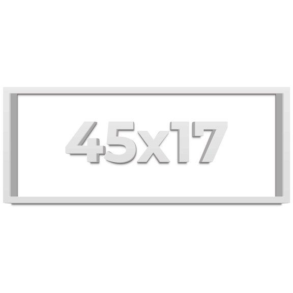 45x17 Shadow Box High Gloss White Display Frame | 1.625 Inches Deep | 1 Inch Moulding Width | Solid