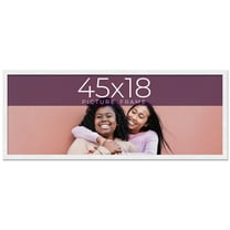 45x18 Frame White Real Wood Picture Frame Width 0.75 inches | Interior Frame Depth 0.5 inches |