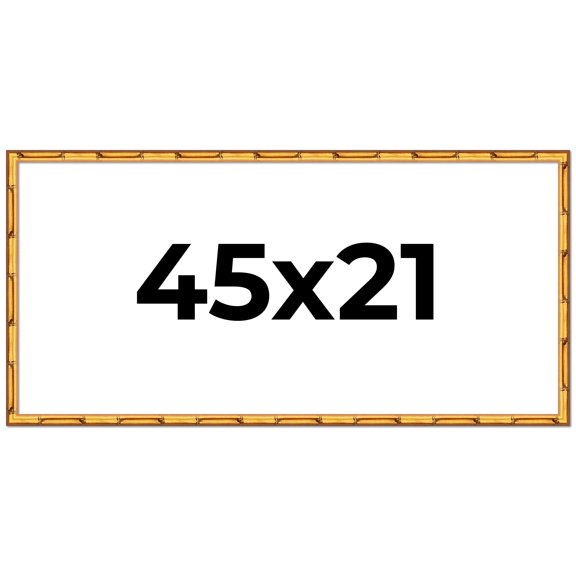 45x21 Frame Gold Bamboo Picture Frame - Complete Modern Photo Frame Includes UV Acrylic Shatter