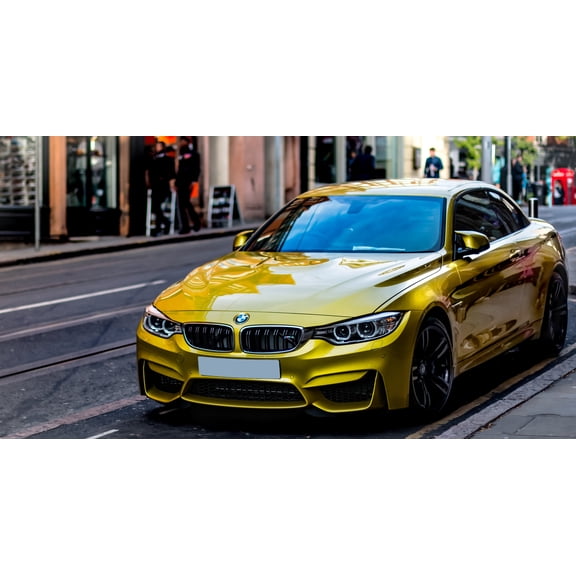 45x24 in Photographic Print Poster Bmw M4 Convertible Bmw M4 Austin Yellow M Car Car