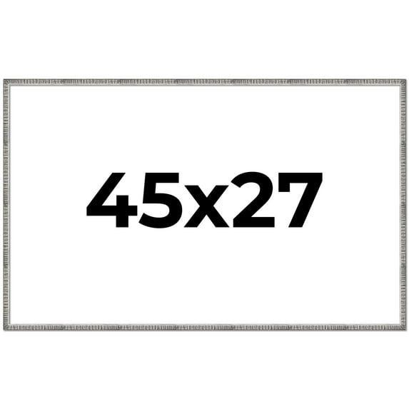 45x27 Frame Silver Picture Frame - Complete Modern Photo Frame Includes UV Acrylic Shatter Guard