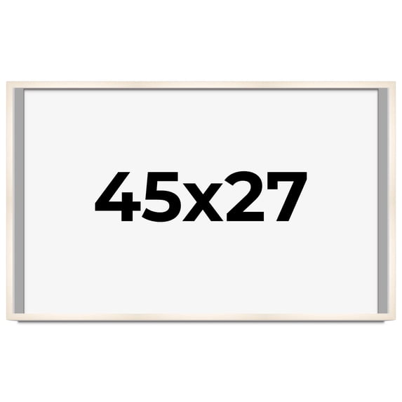 45x27 Frame White Wash Solid Wood Picture Frame | 0.8125 Inch Moulding Width | Includes UV Acrylic