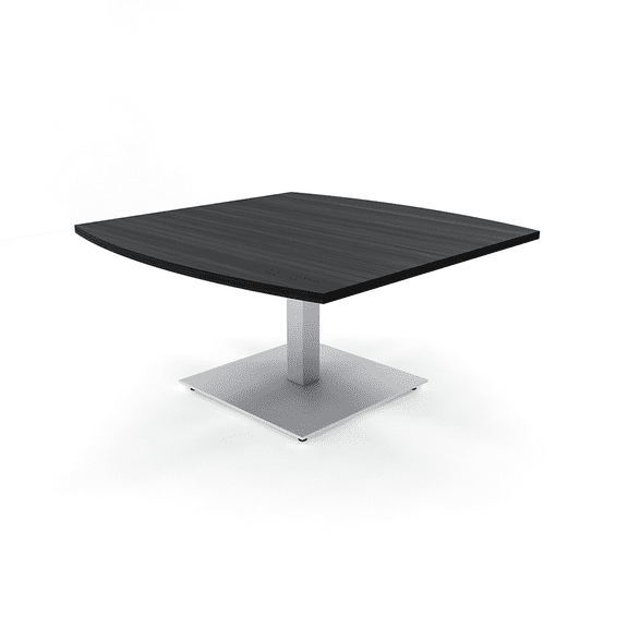 45x45 Arc Rectangle Shaped Coffee Table With Square Metal Base