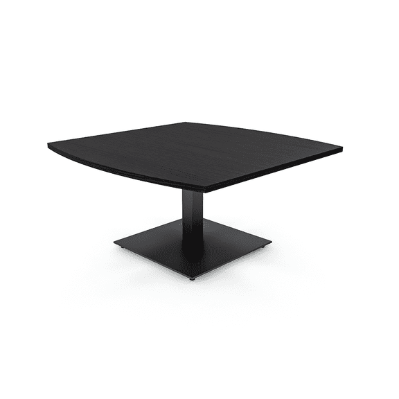 45x45 Arc Rectangle Shaped Coffee Table With Square Metal Base