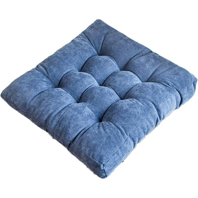 45x45cm Blue Square Chair Cushion Thick Plush Chair Mats Tatami Stool