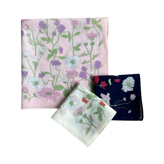 ✪ 45x45cm Girls Women Printed Handkerchiefs Colorful Hankies Pocket Floral Pattern Square Hijab Handkerchiefs for Woman