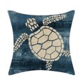 thumbnail image 1 of 45x45cm Single Sided Linen Throw Pillow Cover Blue Sea Turtle Pattern Decorative Cushion Slipcover, 1 of 3