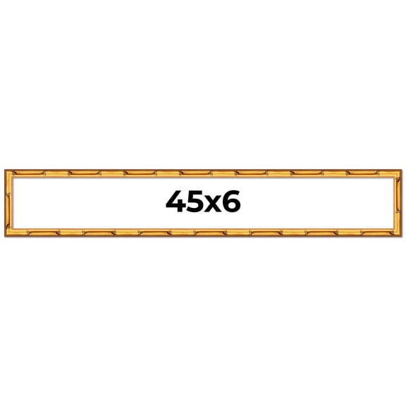 45x6 Frame Gold Bamboo Picture Frame - Complete Modern Photo Frame Includes UV Acrylic Shatter