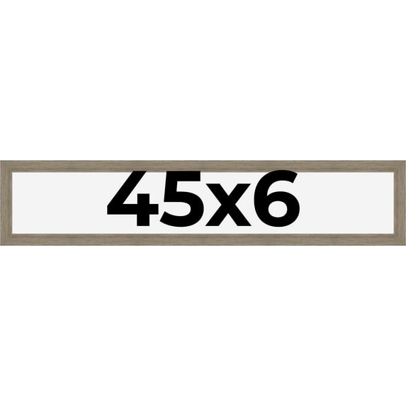 45x6 Frame Gray Barnwood Rustic Solid Wood Picture Frame | 1.5 Inch Moulding Width | Includes UV
