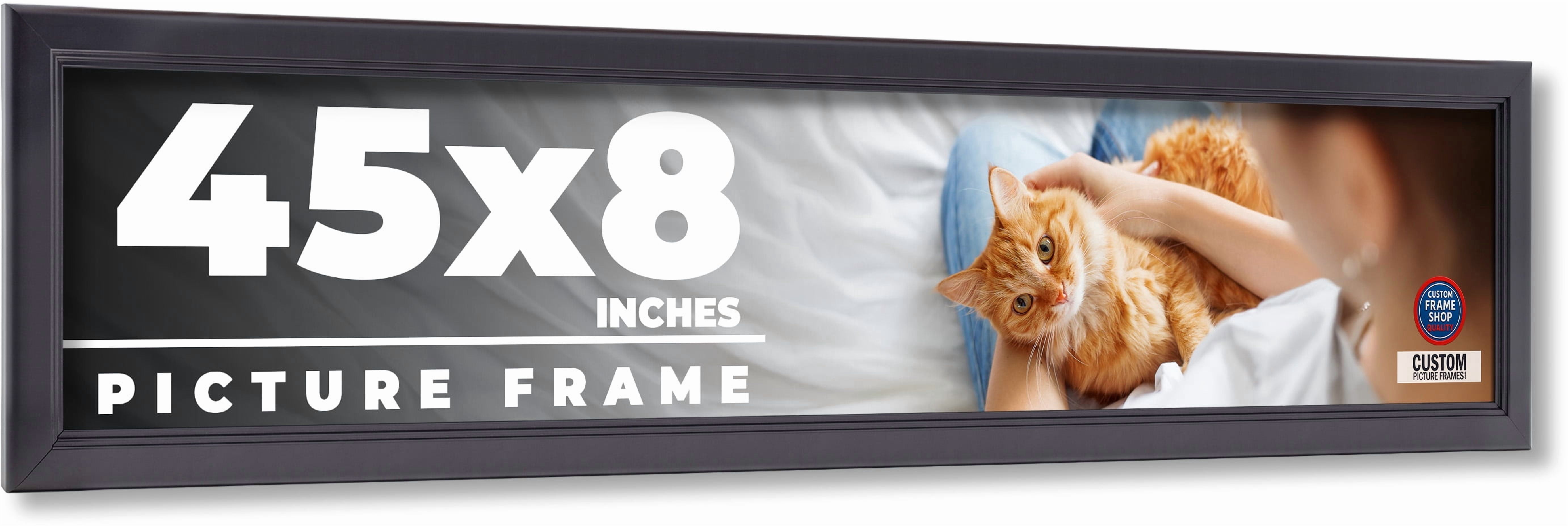 45x8 Frame Black Passaggi Solid Wood Picture Frame Width 1.5 Inches ...