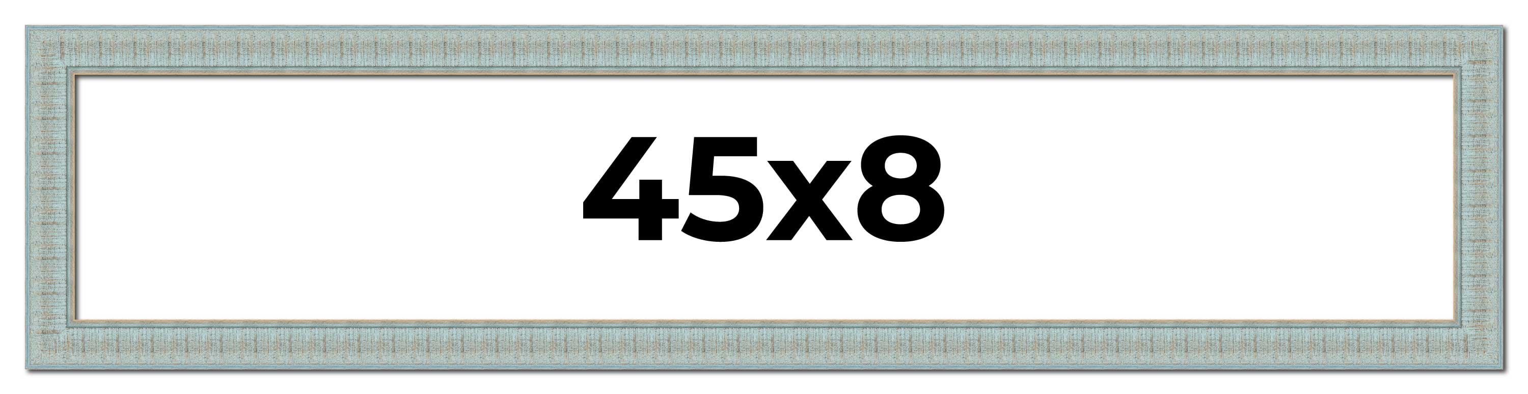 45x8 Frame Blue Teal Distressed Solid Wood Picture Frame | 1.625 Inch ...
