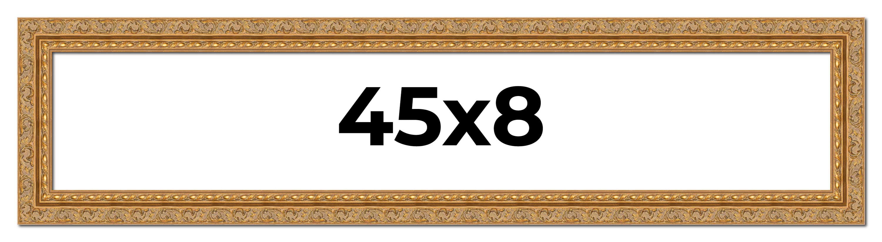 45x8 Frame Gold Ornate Solid Wood Picture Frame | 2 Inch Moulding Width ...