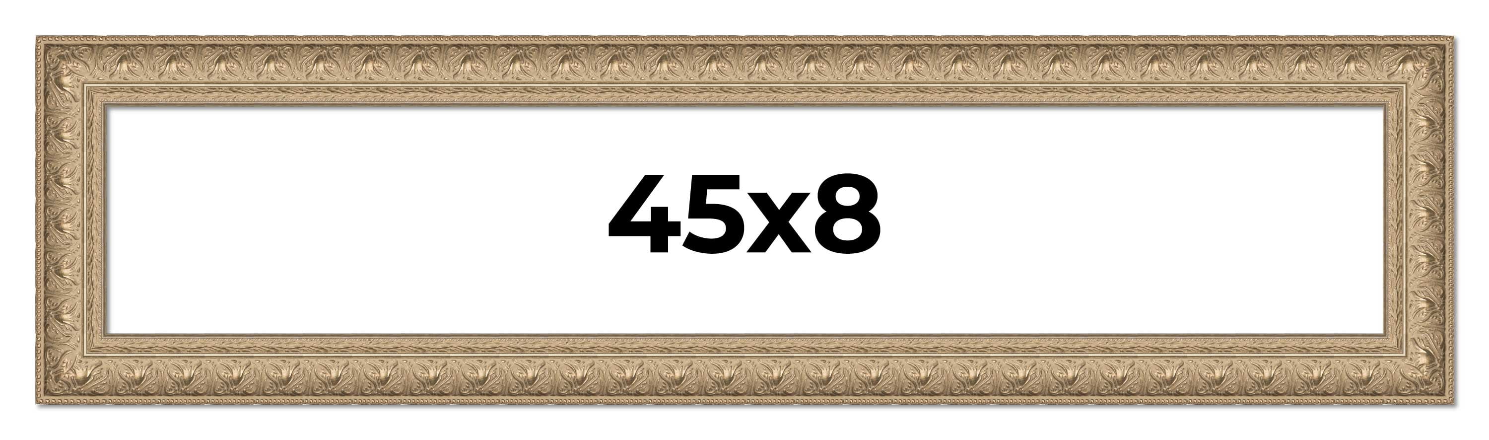 45x8 Frame Ornate Silver Beaded Solid Wood Picture Frame Width 2.5 ...