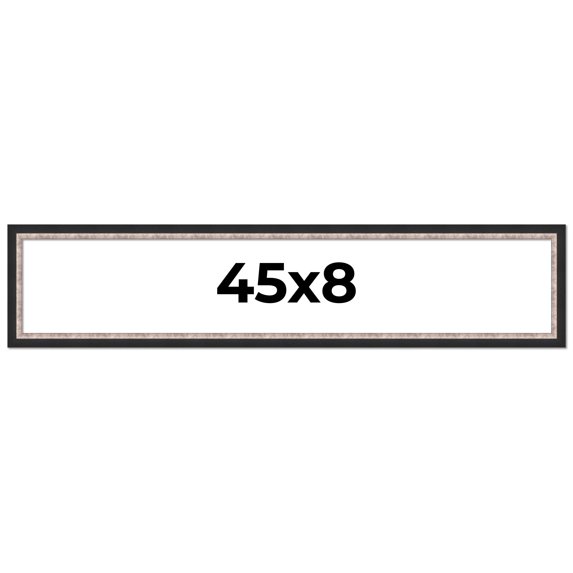 45x8 Frame Silver Real Wood Picture Frame Width 1.25 Inches | Interior Frame Depth 0.75 Inches |