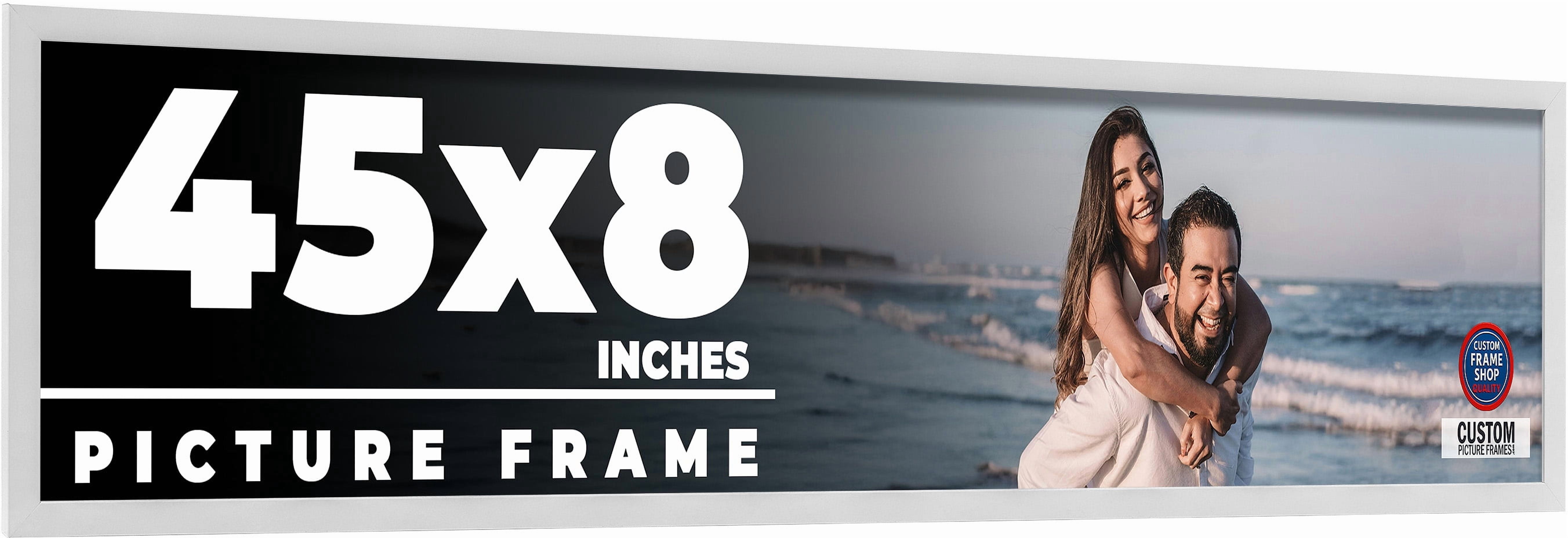 45x8 Frame White Real Wood Picture Frame Width 0.75 inches | Interior ...