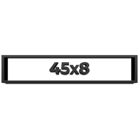 45x8 Shadow Box Frame Black | 1 inches Deep Real Wood Contemporary Shadowbox Display Frame | UV