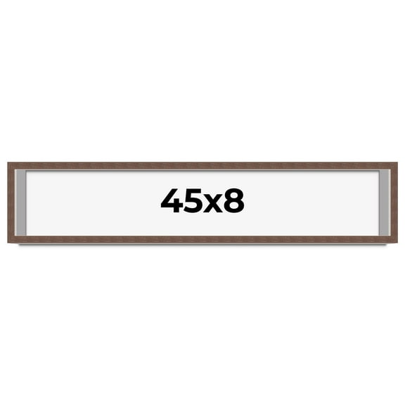 45x8 Shadow Box Frame Brown | 1.125 inches Deep Real Wood Rustic Shadowbox Display Frame | UV
